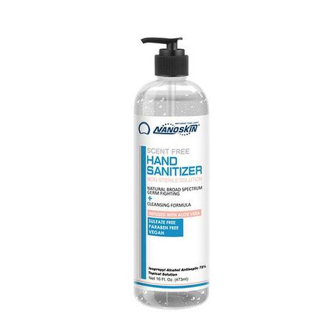 Nanoskin Hand Sanitizer, Scent free with Aloe Vera & Vitamin E