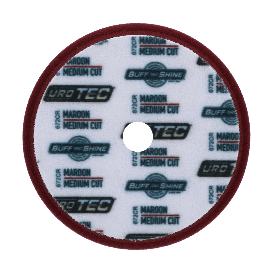 BUFF AND SHINE Maroon URO-TEC Medium Cutting Pad for Long Throw DA