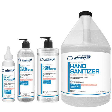 Nanoskin Hand Sanitizer, Scent free with Aloe Vera & Vitamin E
