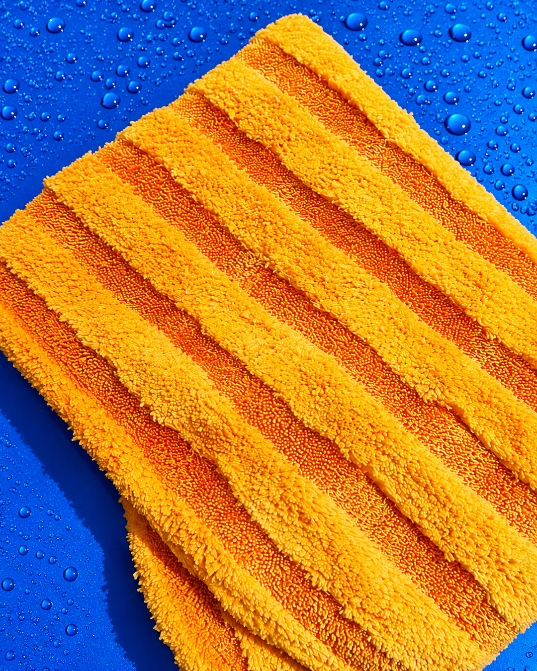 Microfibre Hybrid Twist fibre drying towel 50x80 1000 GSM Orange Edgeless