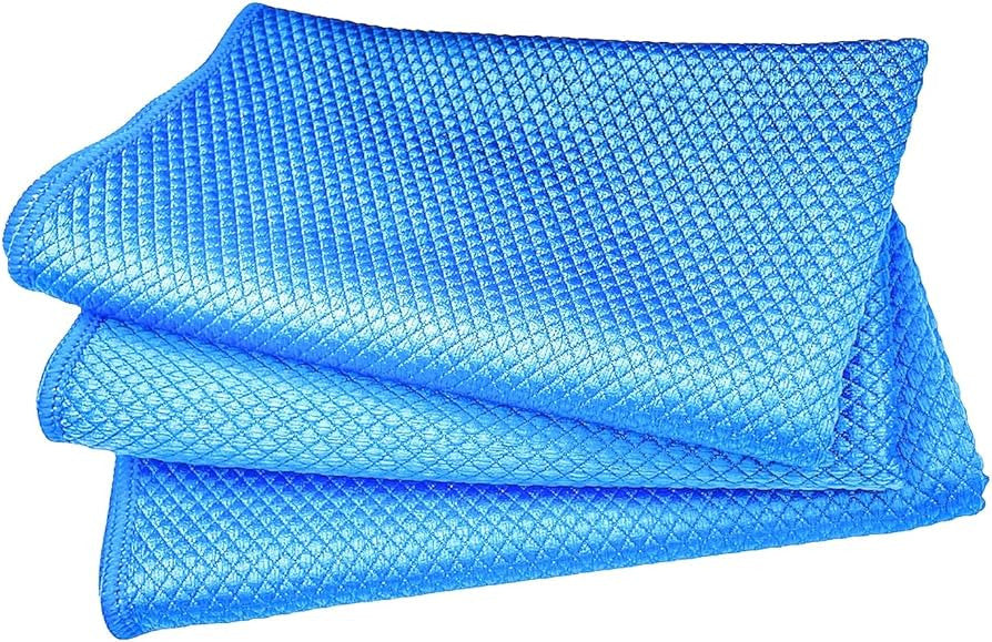 Paragon Premium Fishscale Microfibre Glass Towel Blue 40x40