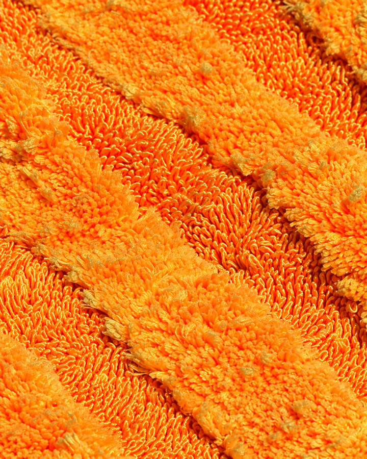 Microfibre Hybrid Twist fibre drying towel 50x80 1000 GSM Orange Edgeless