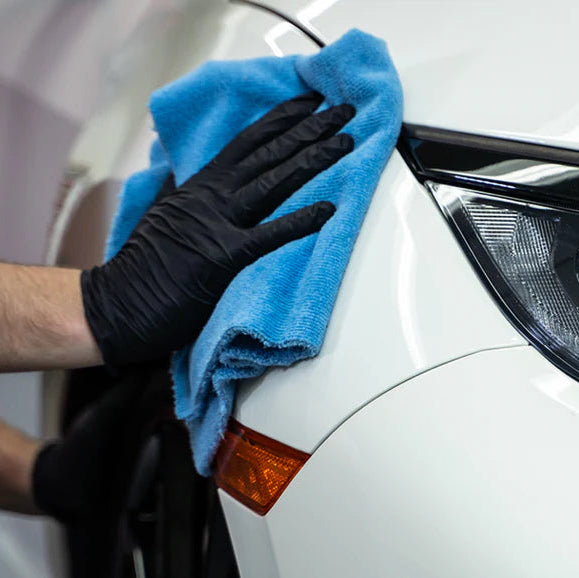 Paragon Microfibre MICRO POLISH 350GSM 40x40 Towel edge less BLUE Pearl Knit