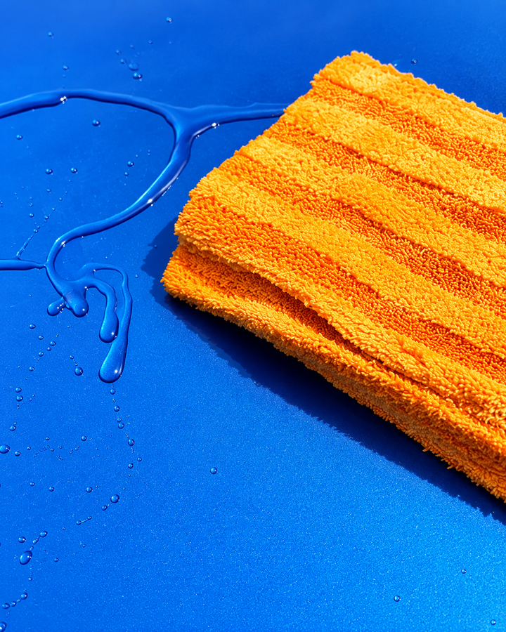 Microfibre Hybrid Twist fibre drying towel 50x80 1000 GSM Orange Edgeless