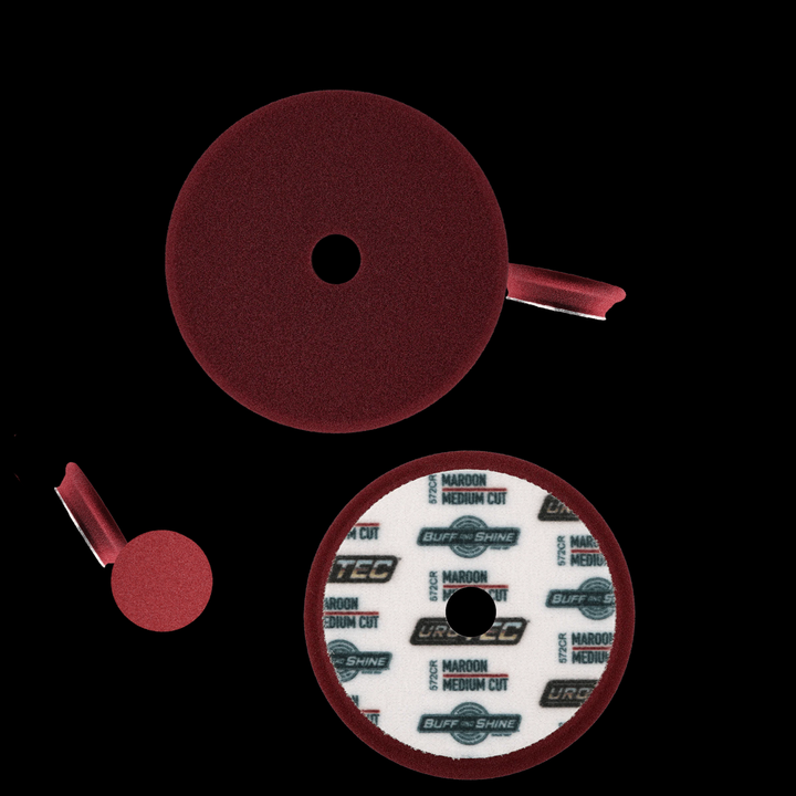 BUFF AND SHINE Maroon URO-TEC Medium Cutting Pad for Long Throw DA