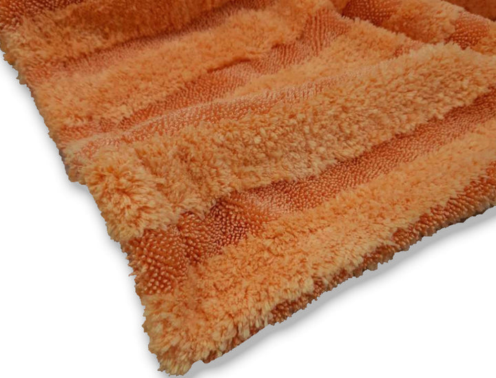 Microfibre Hybrid Twist fibre drying towel 50x80 1000 GSM Orange Edgeless