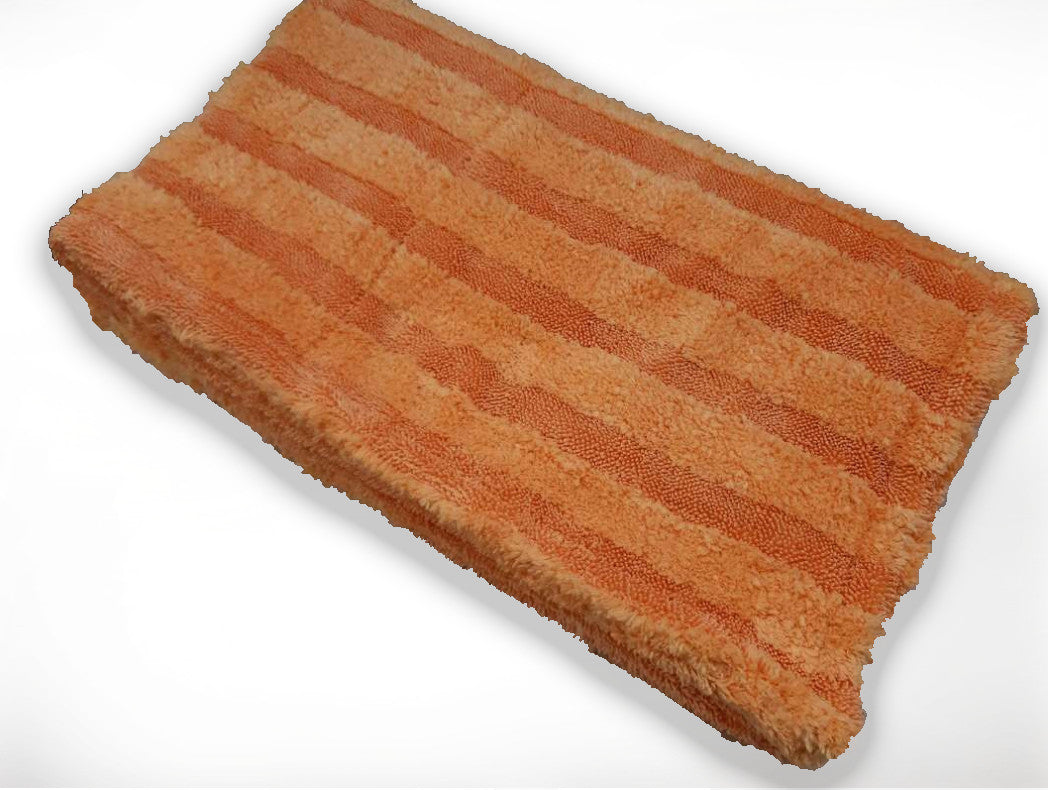 Microfibre Hybrid Twist fibre drying towel 50x80 1000 GSM Orange Edgeless