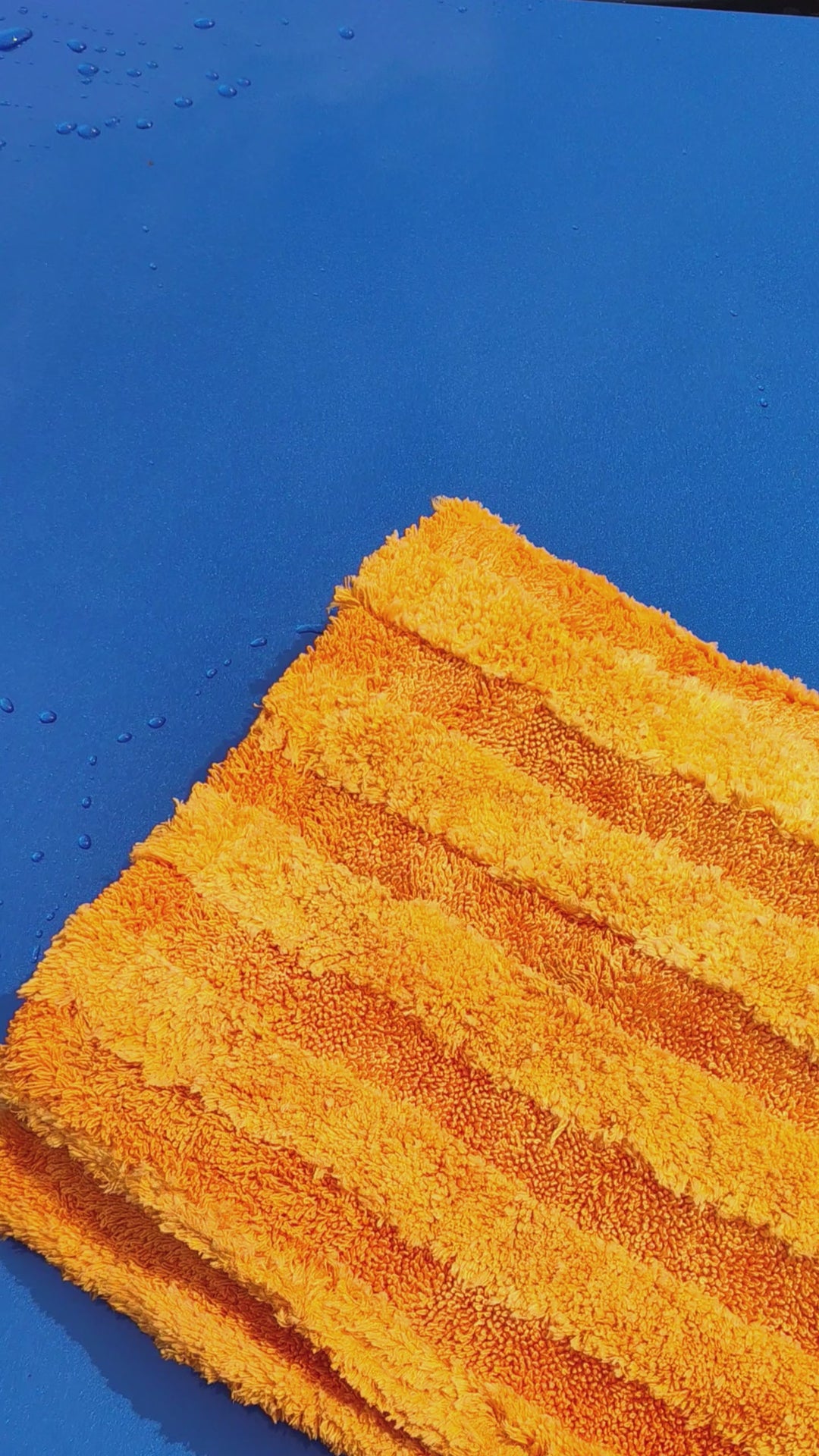 Microfibre Hybrid Twist fibre drying towel 50x80 1000 GSM Orange Edgeless
