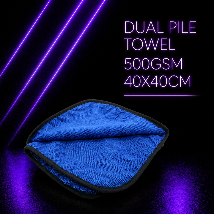 Microfibre Premium Dual Pile Towel 500gsm 40x40cm Royal Blue